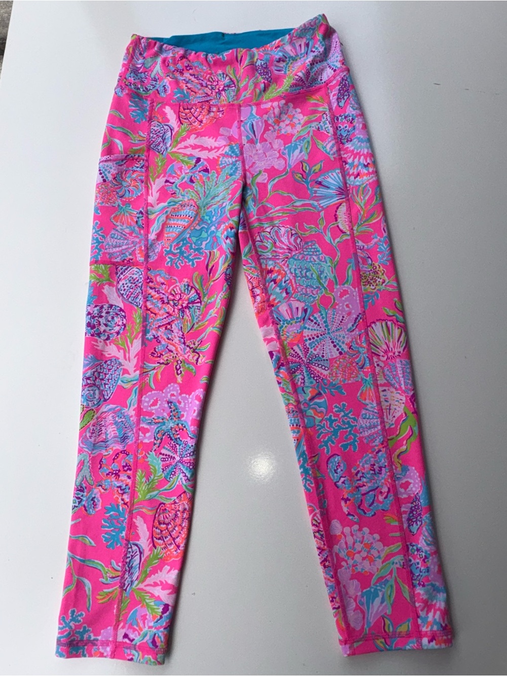 Lilly Pulitzer Hot Pink Tropical Shell Print Leggings